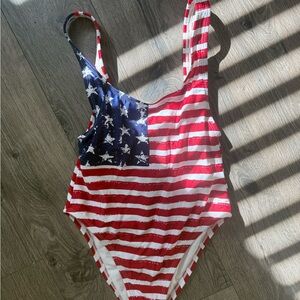 American Flag One-Piece Swimsuit